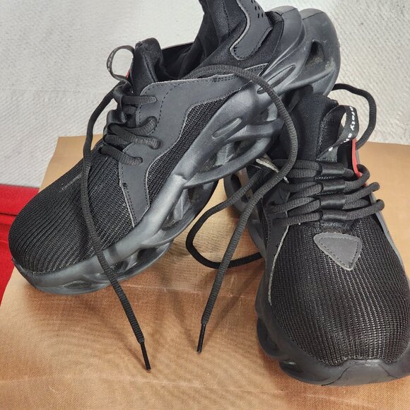 Tanleewa Steel Toe Black and Red Work Safety Sneakers Size 40 US Men 7 Women 8 - Picture 3 of 16